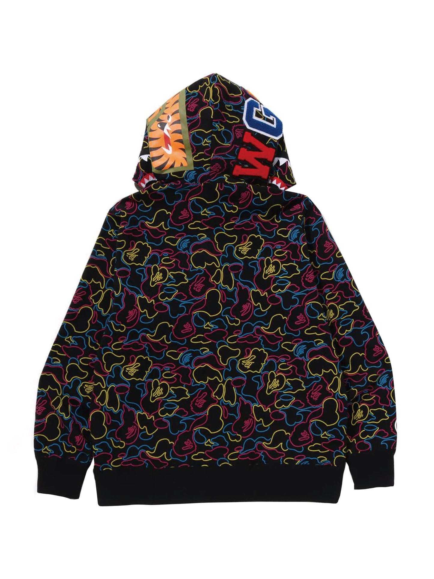 Bape Neon Camo Shark Full Zip Hoodie Multi