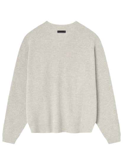 Essentials 25FW Waffle Crewneck Sweater Heather Stone