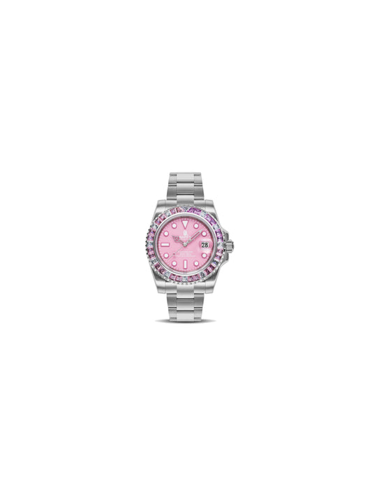BAPE Type 1 Crystal Stone BAPEX Watch Pink