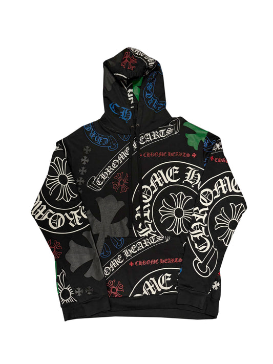 Chrome Hearts White Multicolor Stencil Hoodie Black L C119050197-Used