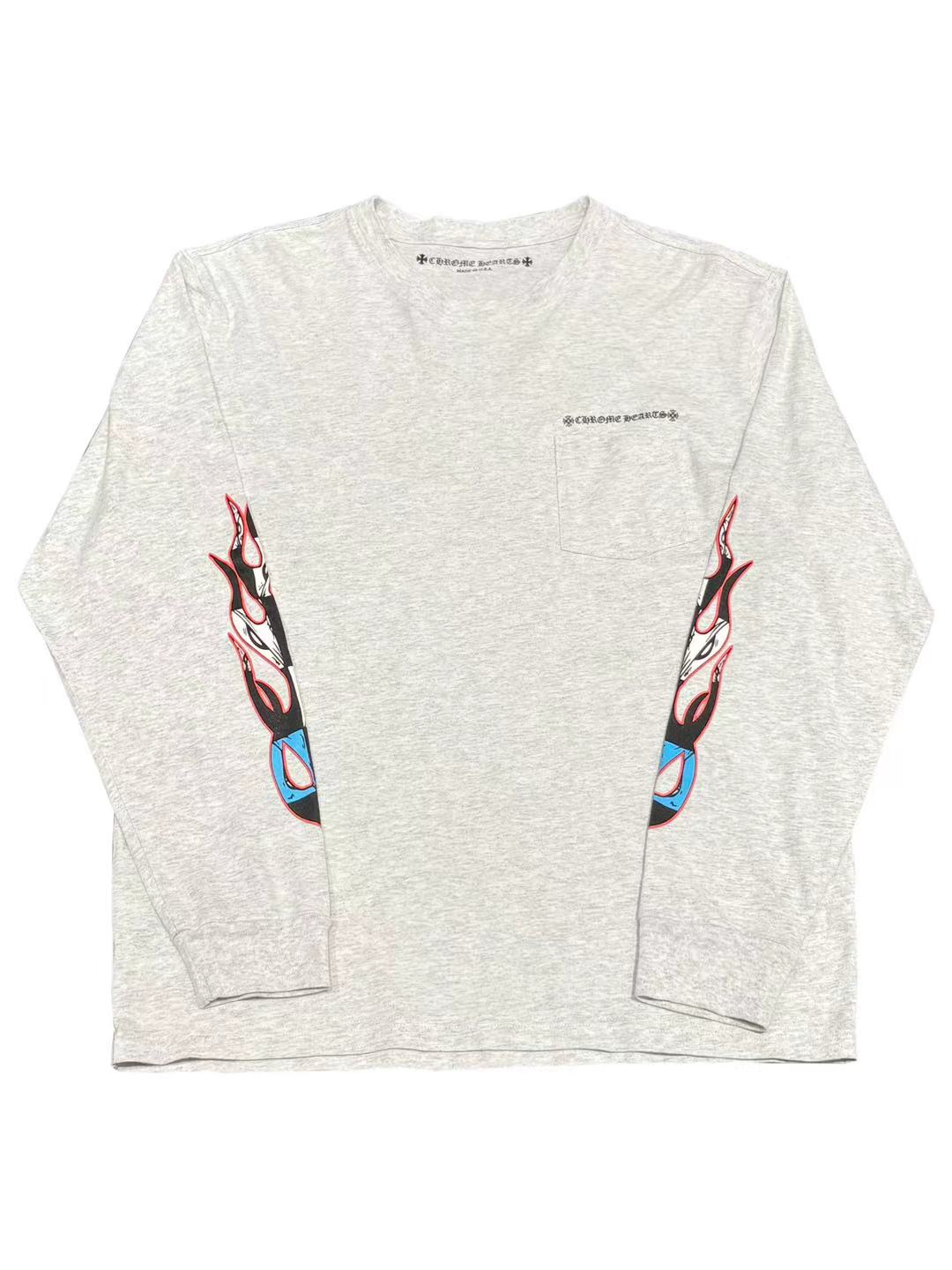 Chrome Hearts Matty Boy Brain LS Tee Grey Size XL C118449085-Used