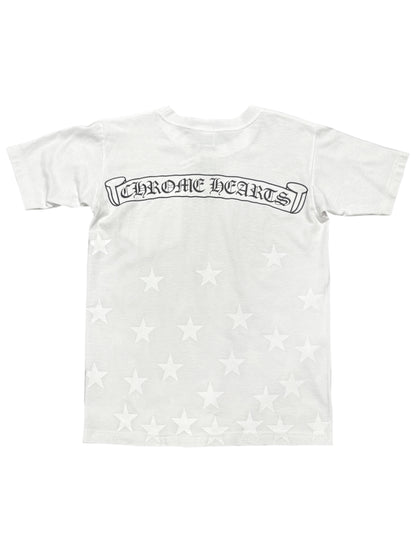 Chrome Hearts Scroll Logo White Stars Horseshoe Pocket Tee White S C118812390-Used
