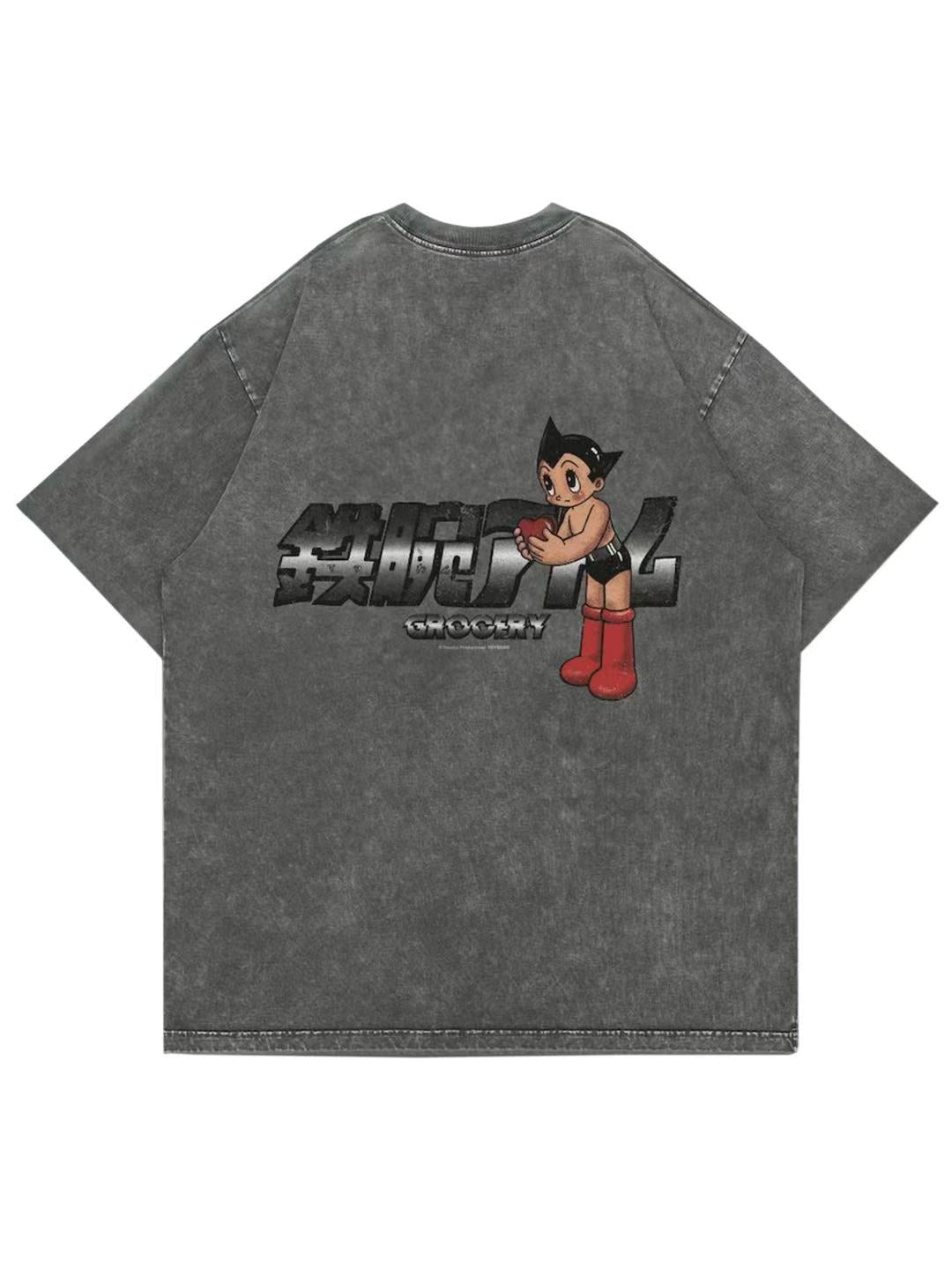 Grocery x Toy Qube Astro Boy Washed Heart Tee Washed Charcoal