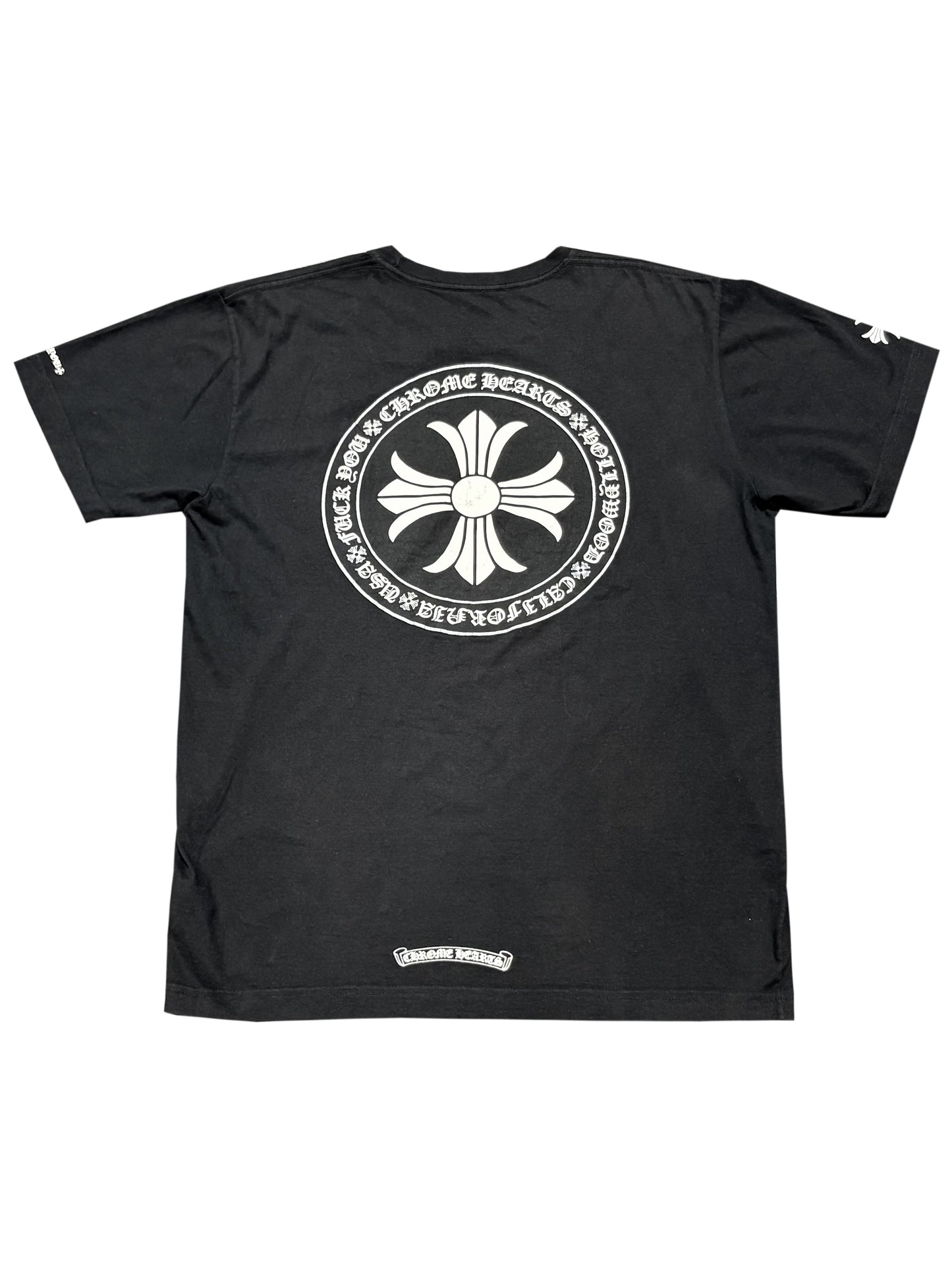 Chrome Hearts Plus Cross Script Circle Logo Back Pocket Tee Black L C119058820-Used