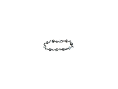 Chrome Hearts Silver Dice Cross Ball Lobster Clasp Bracelet 9 Links C219059709-Used