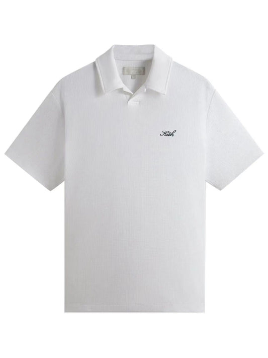 Kith Micro Waffle Drew Polo White