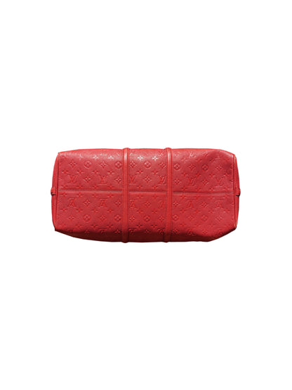 Louis Vuitton Red Leather Monogram Keepall 50 C116081078-Used