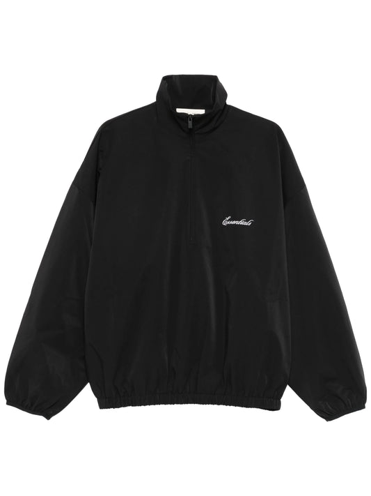 Essentials 25FW Sporty Nylon Half Zip Jacket Jet Black
