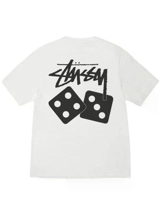 Stussy Dice Pig Dyed Tee White