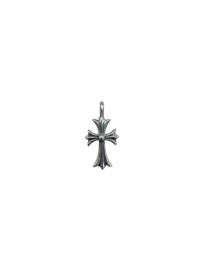 Chrome Hearts Ruby Tiny CH Cross Silver Pendant C119426290-Used