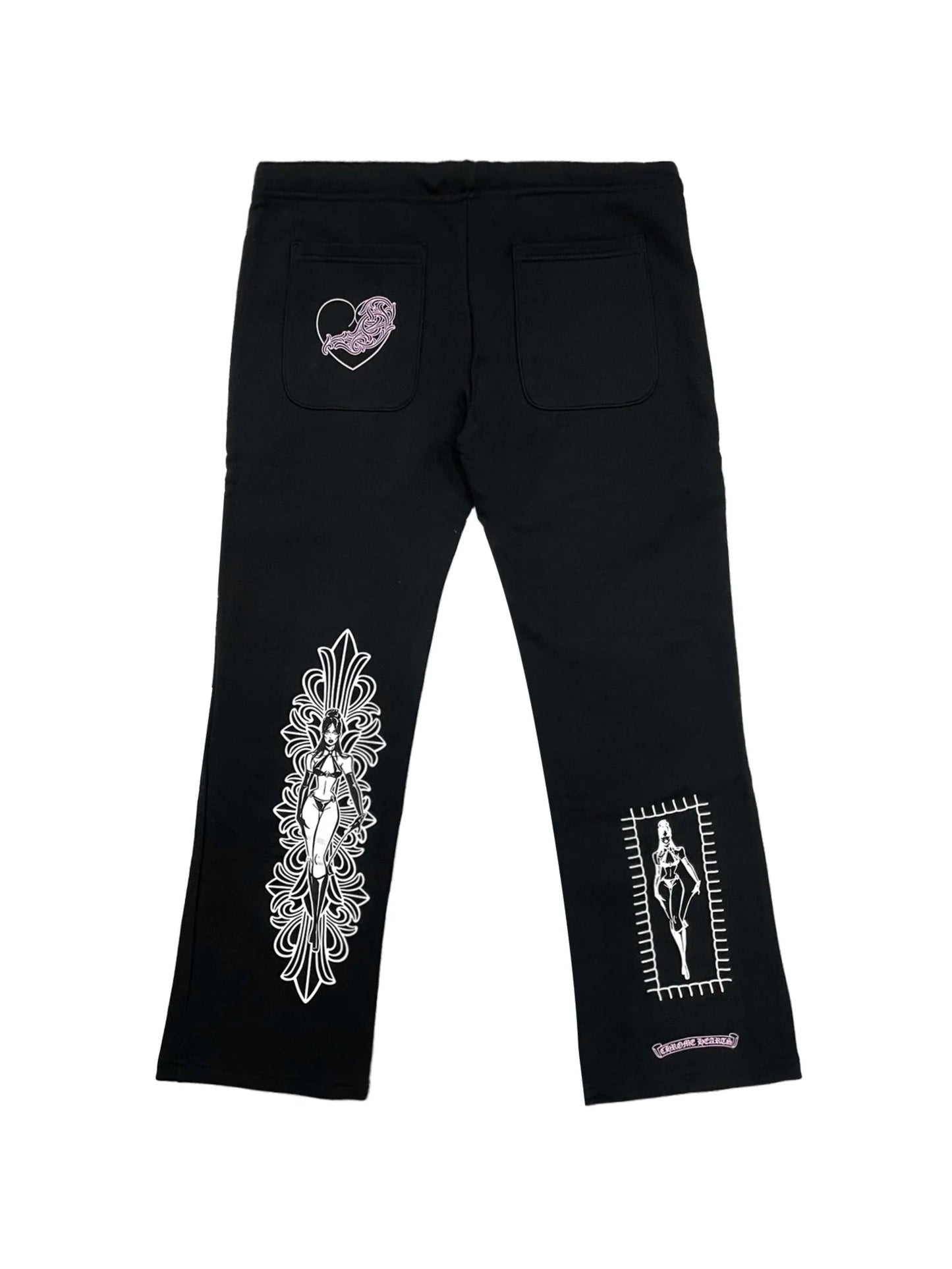Chrome Hearts Deadly Doll Dagger Logo Flare Sweatpants Black