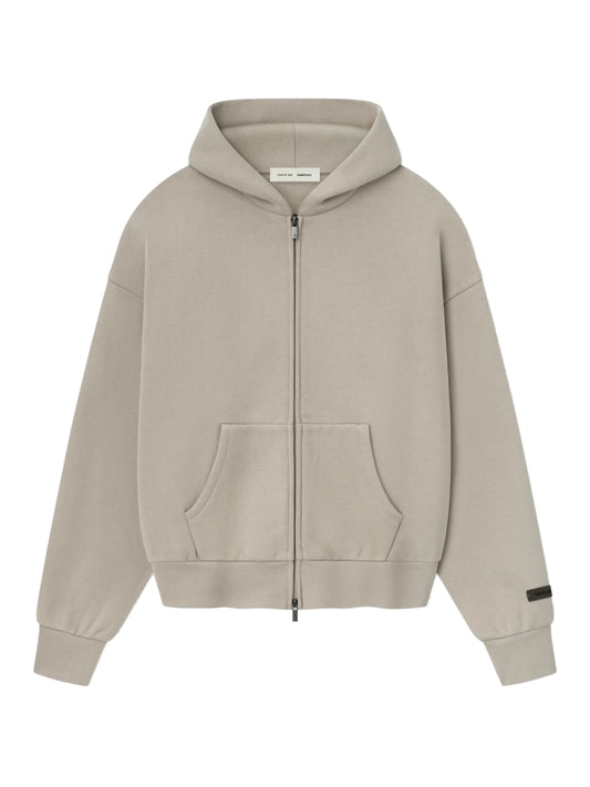Essentials 25FW Classic Fit Fleece Zip-Up Hoodie Timber