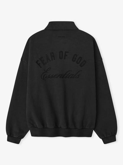 Essentials 25 Holiday Embroidered Classic Polo Sweatshirt Vintage Black