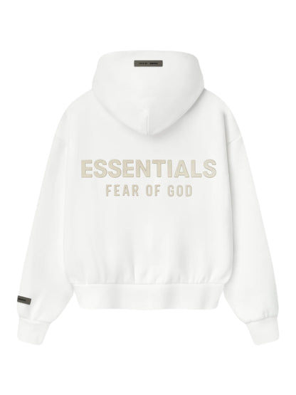 Essentials 25FW Womens Classic Fit Fleece Hoodie Cloud White