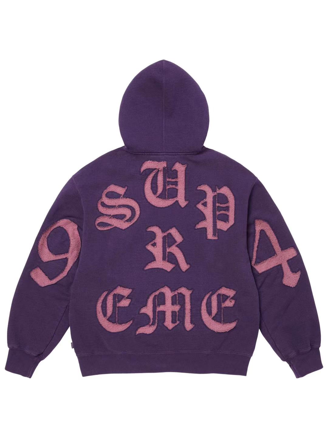 Supreme Cut Out Zip Up Hoodie Dark Purple