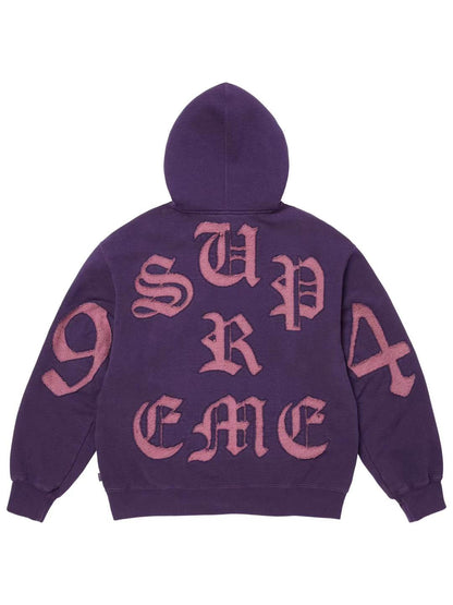 Supreme Cut Out Zip Up Hoodie Dark Purple