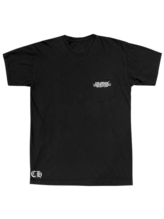 Chrome Hearts x Off-White Boston Exclusive Scroll Logo Back Pocket Tee Black L C119058446-Used