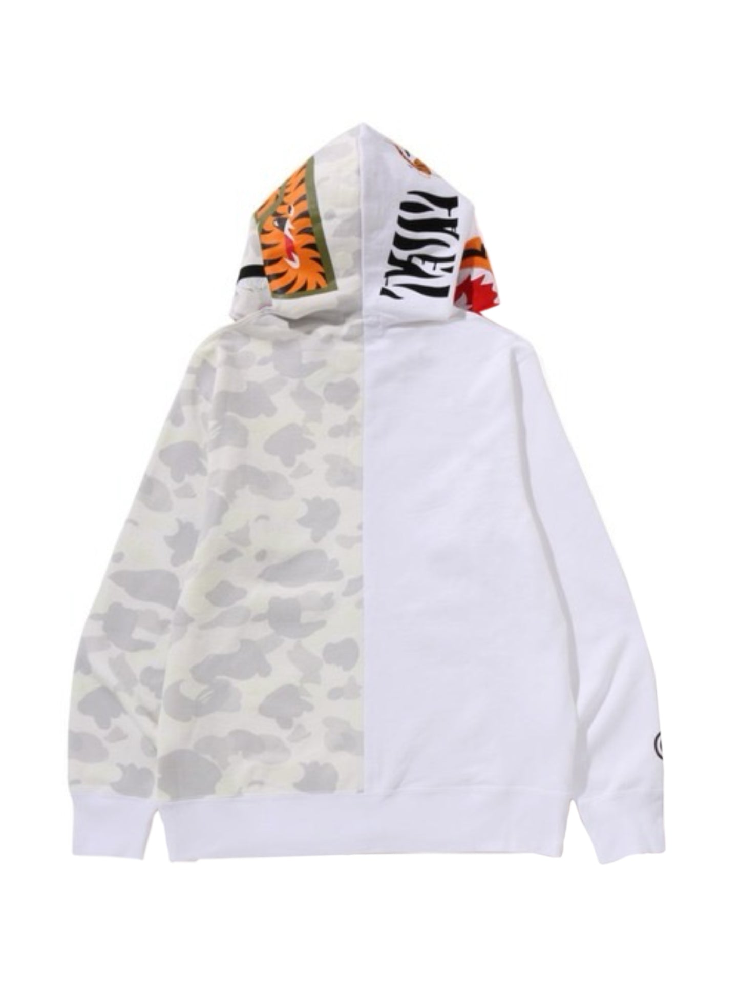 Bape City Camo Tiger Shark Full Zip Hoodie Glow in Dark White