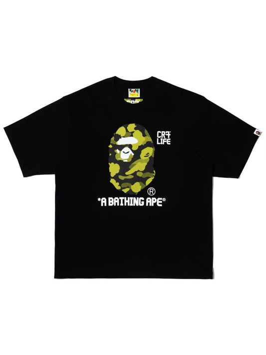 Bape x CR7Life Big Ape Head Reflection Camo Tee Black