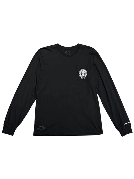 Chrome Hearts Dagger Horseshoe Logo Pocket American Cross Cemetery
Back LS Tee Size L C118446110-Used