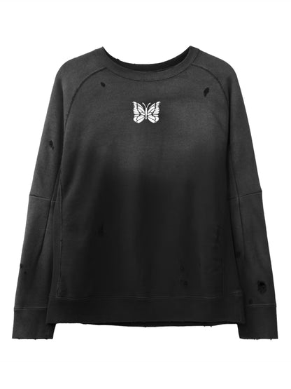 Needles Deconstructed Crewneck Sweatshirt Black