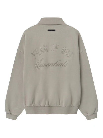 Essentials 25 Holiday Embroidered Classic Polo Sweatshirt Smoke Grey