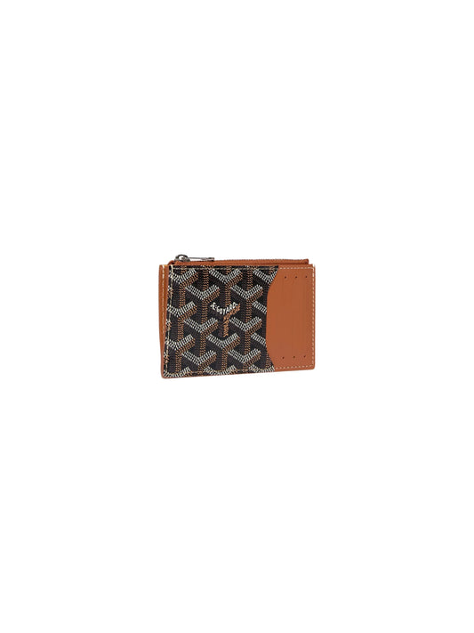 Goyard Bourbon Zipped Card Holder Brown Black