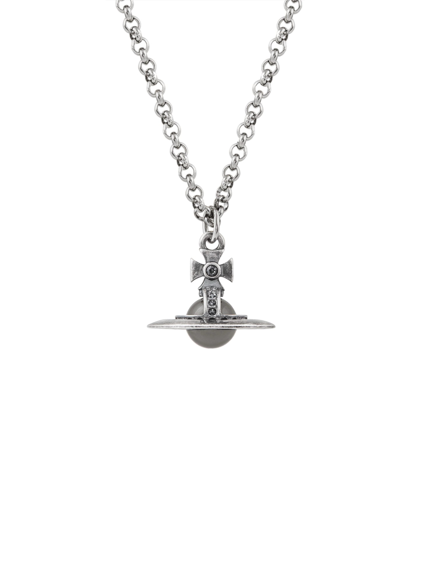 Vivienne Westwood Man. New Tiny Orb Pendant Necklace Night Grey