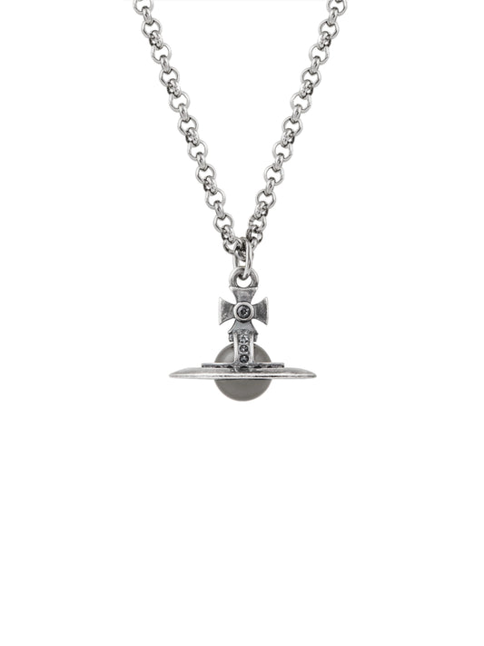 Vivienne Westwood Man. New Tiny Orb Pendant Necklace Night Grey