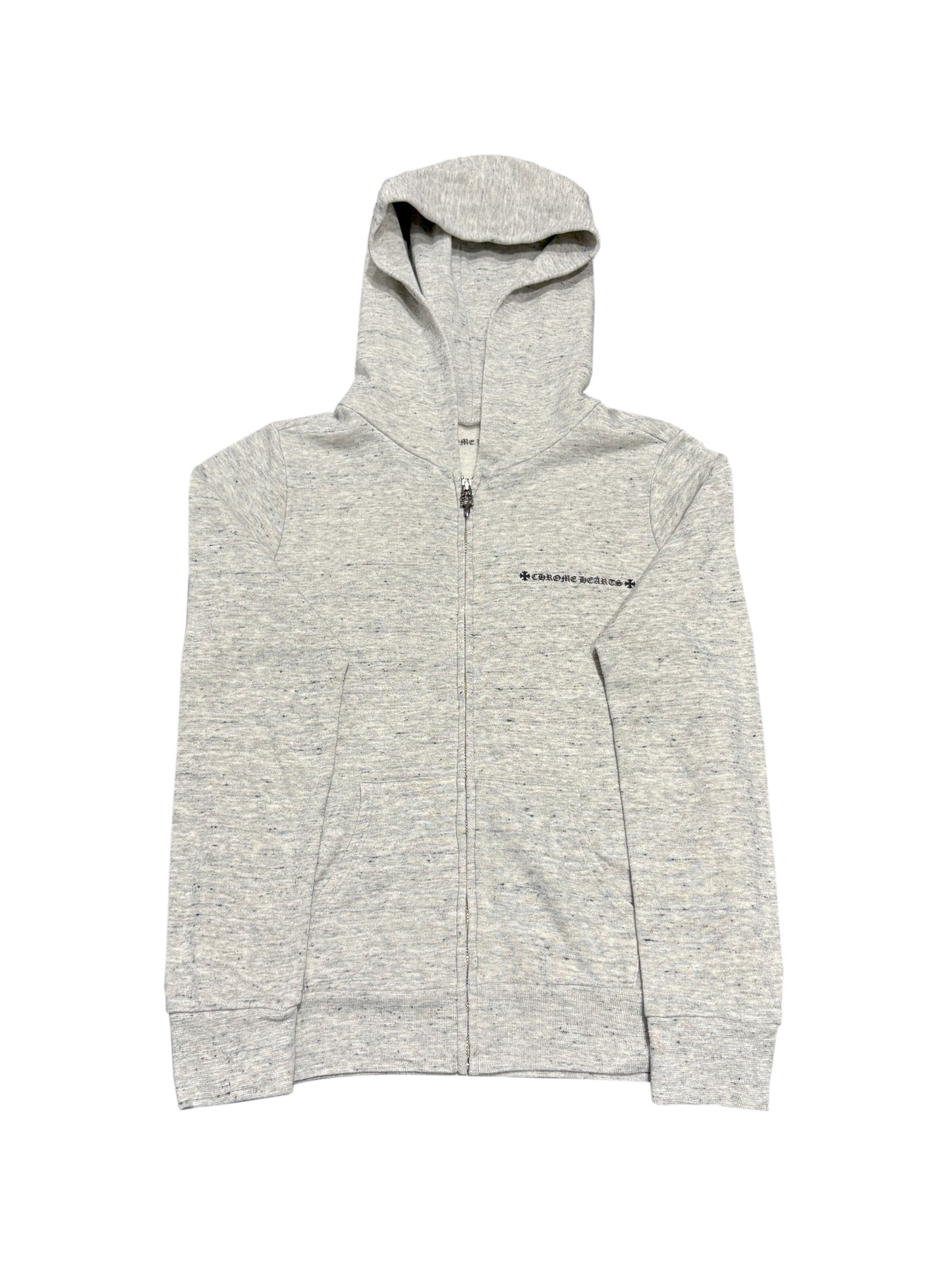 Chrome Hearts Vine Dagger Logo Back Zip Hoodie Grey S C119050221-Used