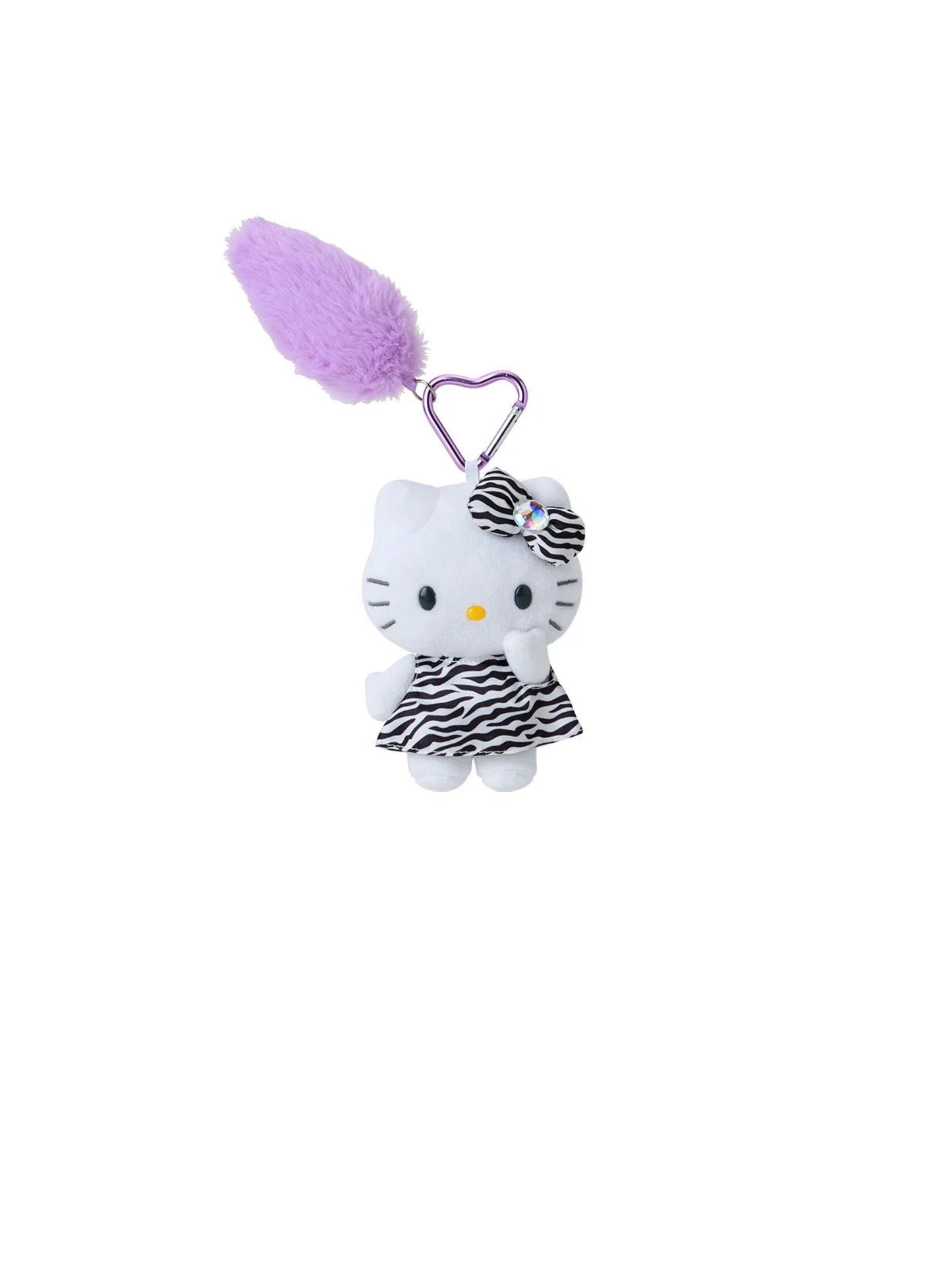 Sanrio Hello Kitty Mascot keychain with tail (zebra)
