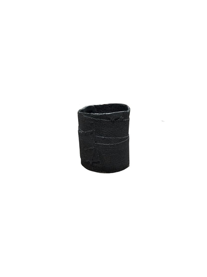 Detaj wide-band sterling silver ring Black