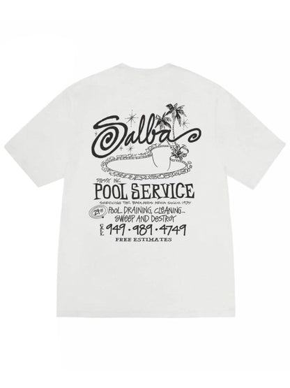 Stussy Pool Service Pigment Dyed Tee White