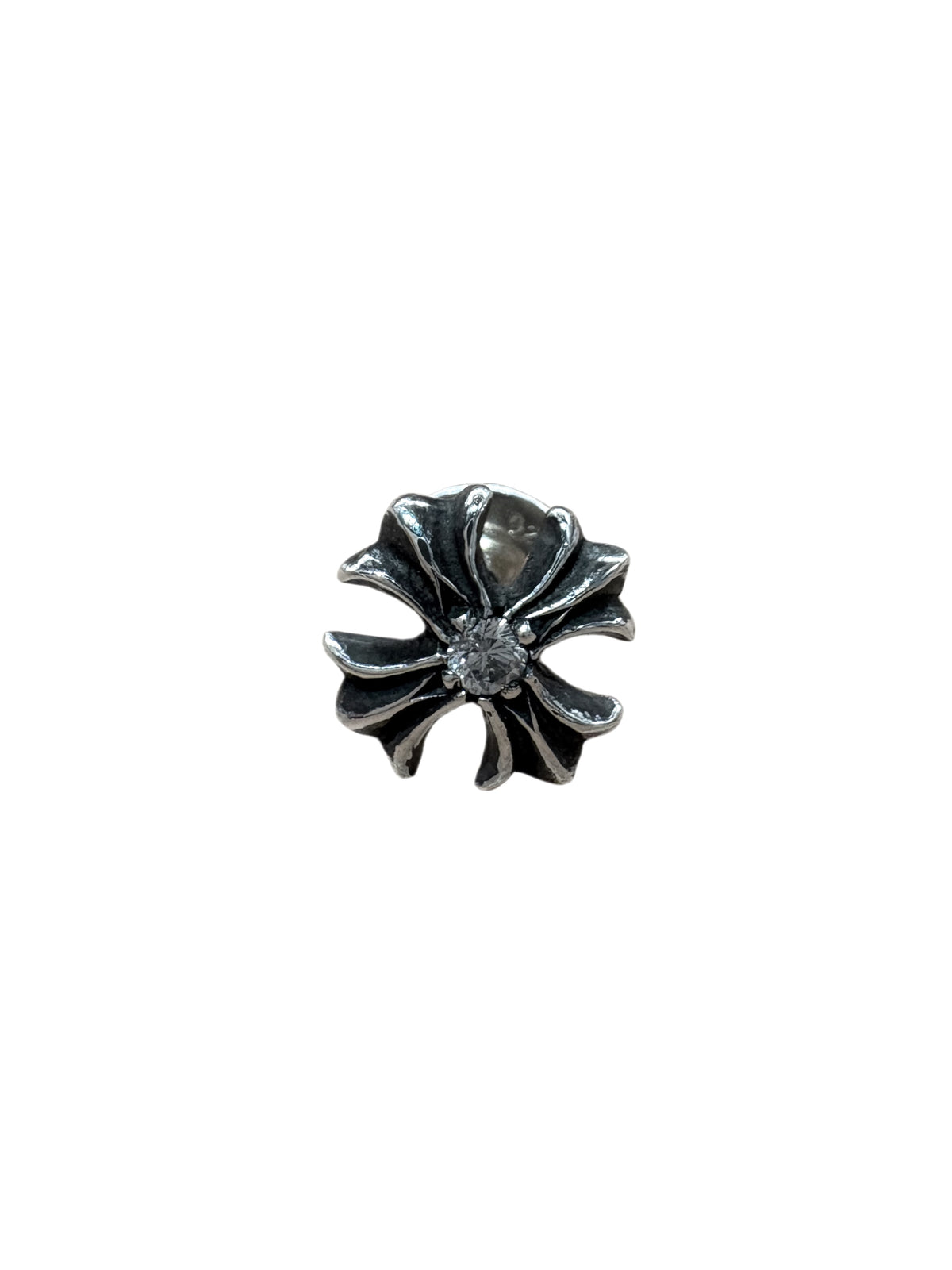 Chrome Hearts Cross Cut Out Stud Silver with Diamond C1209909-Used