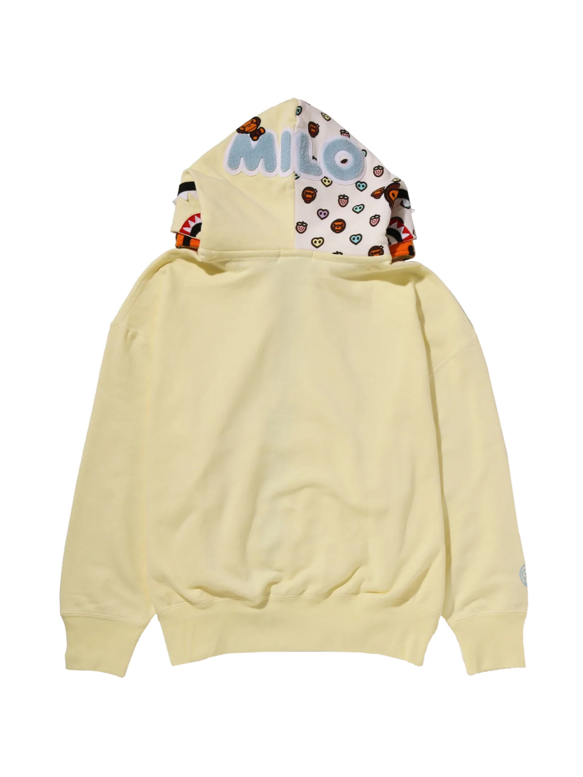 Bape Milo Shark Oversized Full Zip Double Hoodie Yellow