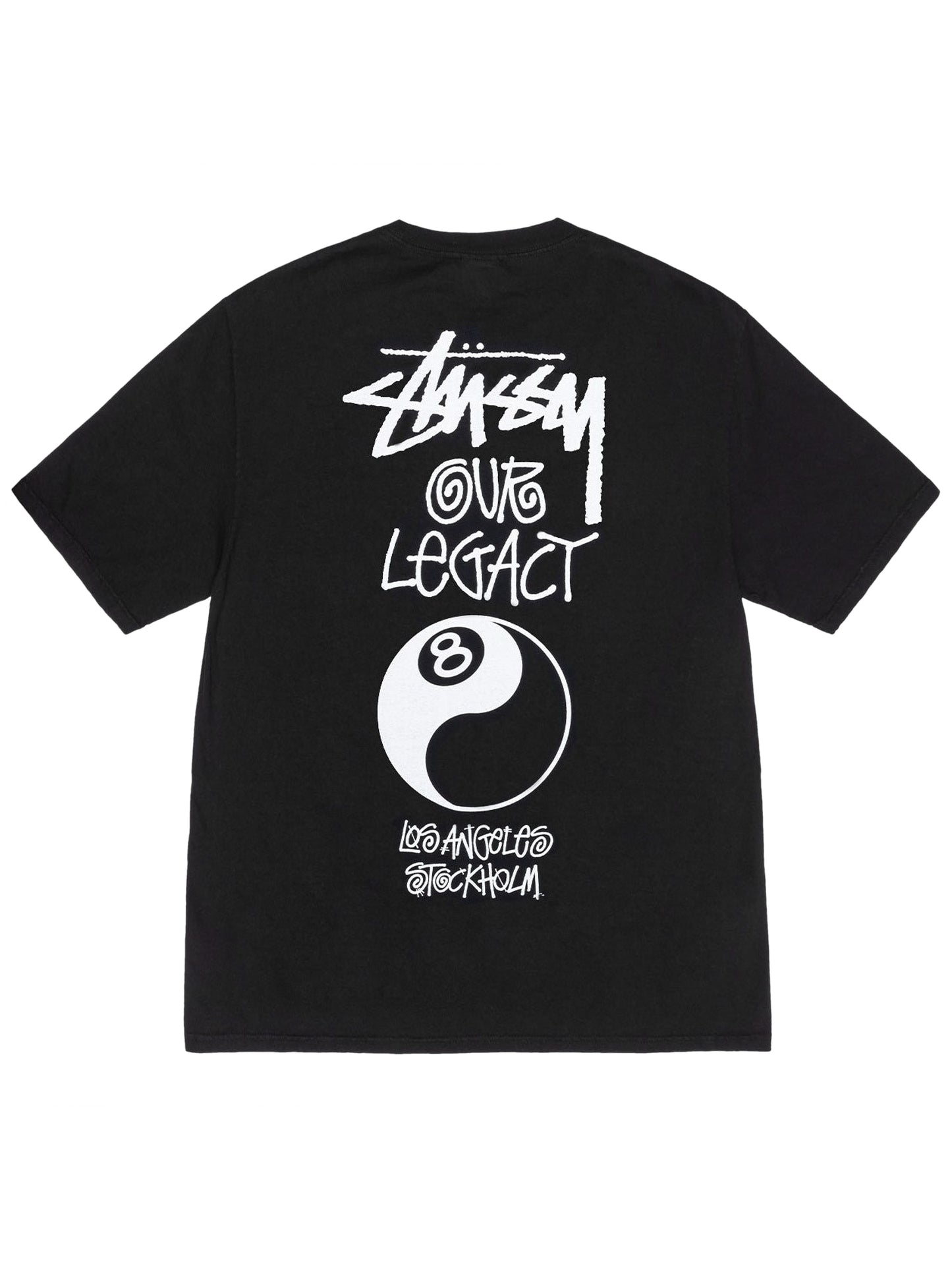 Stussy & Our Legacy Work Shop 8 Ball Yin Yang Pigment Dyed Tee Black
