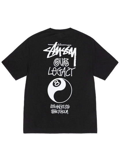 Stussy & Our Legacy Work Shop 8 Ball Yin Yang Pigment Dyed Tee Black