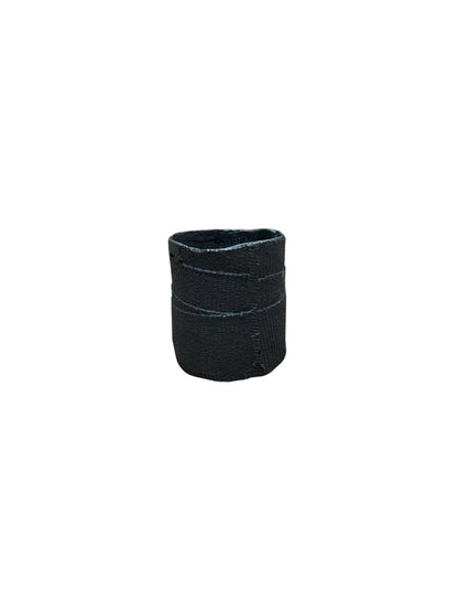 Detaj wide-band sterling silver ring Black