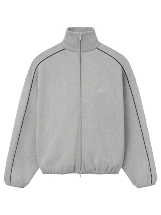 Essentials 25FW Modern Fit Track Jacket With Piping Concrete Heather Black