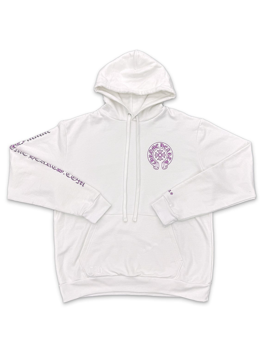 Chrome Hearts Purple Glitter Hoodie White