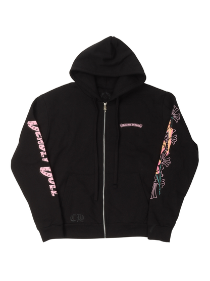 Chrome Hearts Deadly Doll Pink Zip Hoodie Black