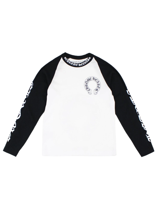 Chrome Hearts Horseshoe Logo Baseball Shirt White / Black