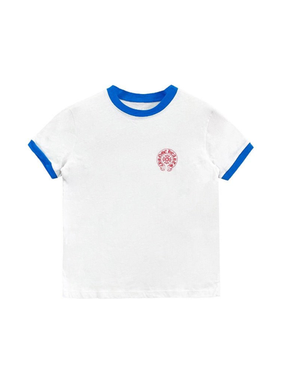 Chrome Hearts Roller Skate Red Horseshoe Logo Front Scroll Logo Back Tee White