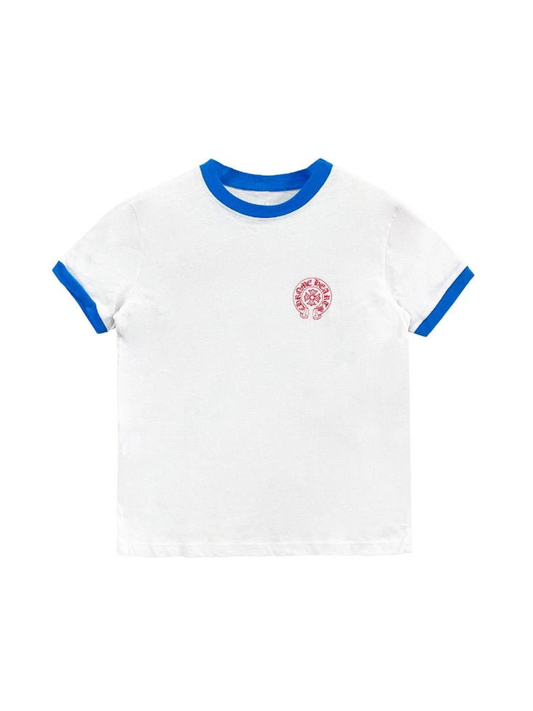 Chrome Hearts Roller Skate Red Horseshoe Logo Front Scroll Logo Back Tee White