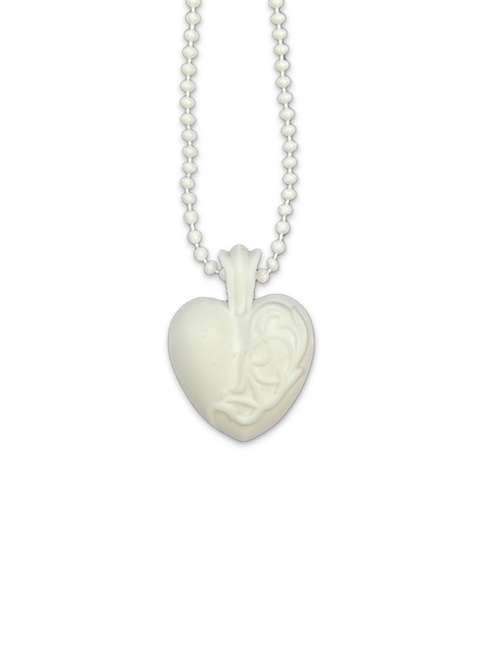 Chrome Hearts Silicone Heart Necklace White