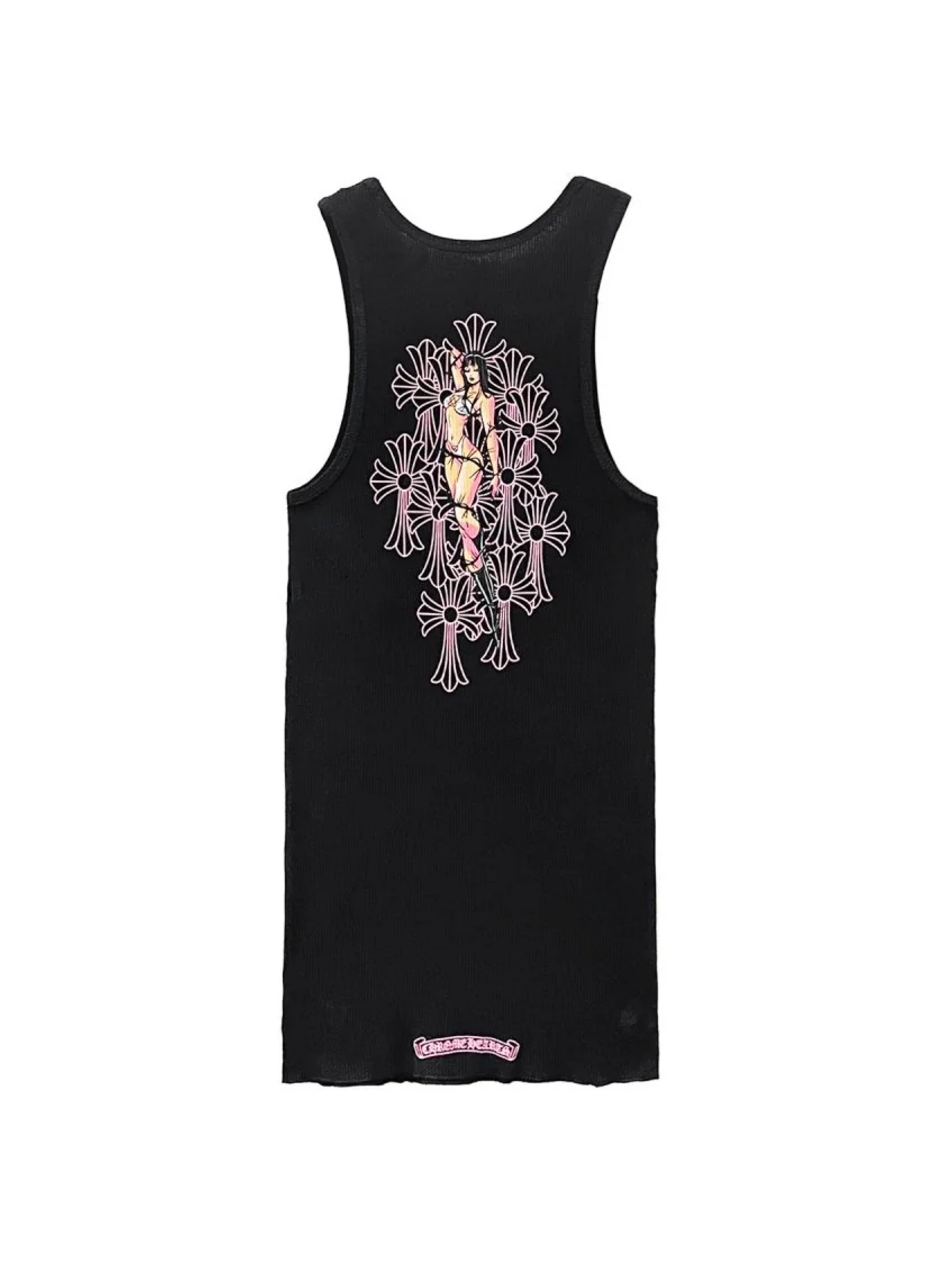 Chrome Hearts Deadly Doll Black Pink Tank Top – THEPARKS Chrome Hearts Deadly Doll Black Pink Tank Top – THEPARKS