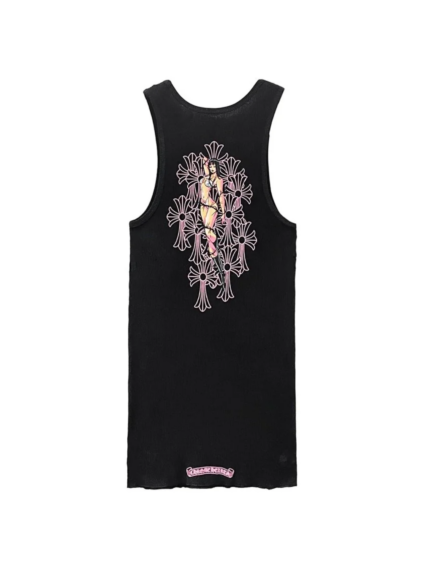 Chrome Hearts Deadly Doll Black Pink Tank Top