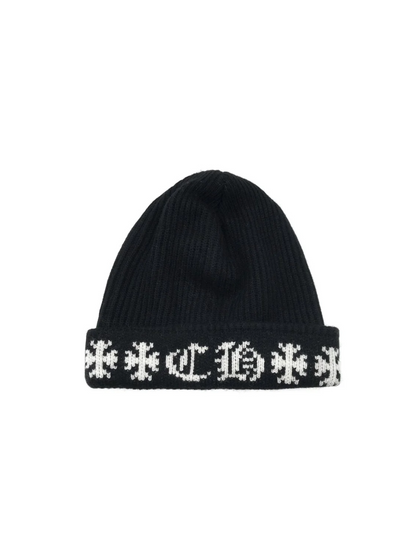 Chrome Hearts Cashmere CH Cross Logo Beanie Black