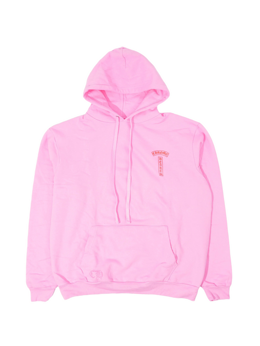 Chrome Hearts T Shape Logo Hoodie Pink