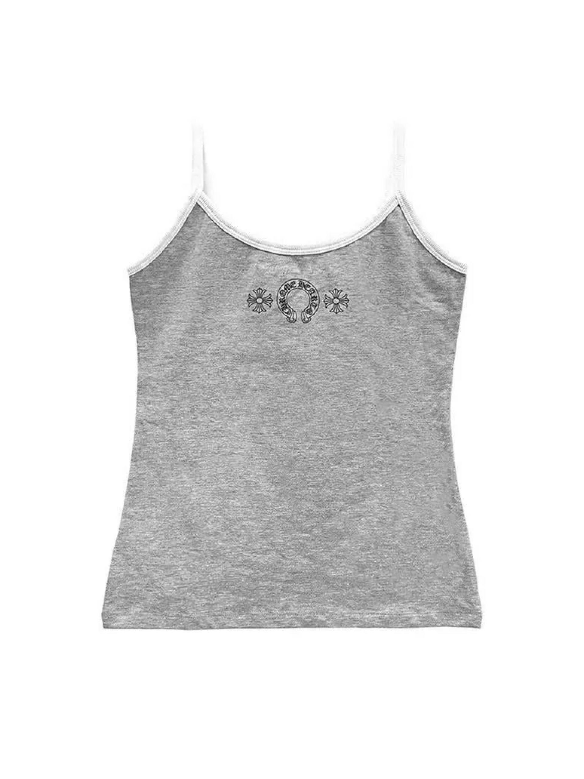 トップス Chrome Hearts Roller Skates Horseshoe Chrome Hearts Horseshoe Logo Roller Skates Tank Top Grey – THEPARKS